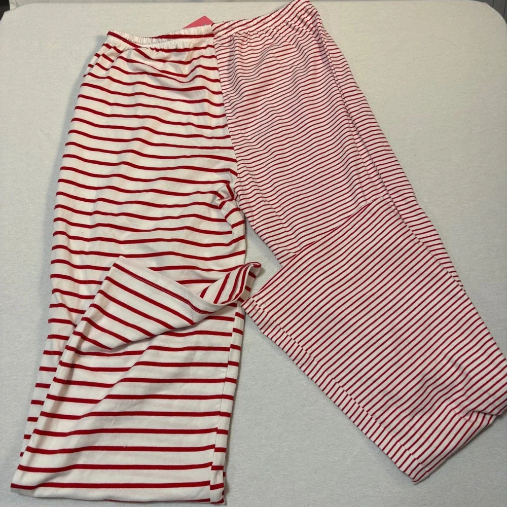 Edikted, Laken Mixed Stripe Stretch Cotton Drawstring Pants Small, NWT MSRP $44